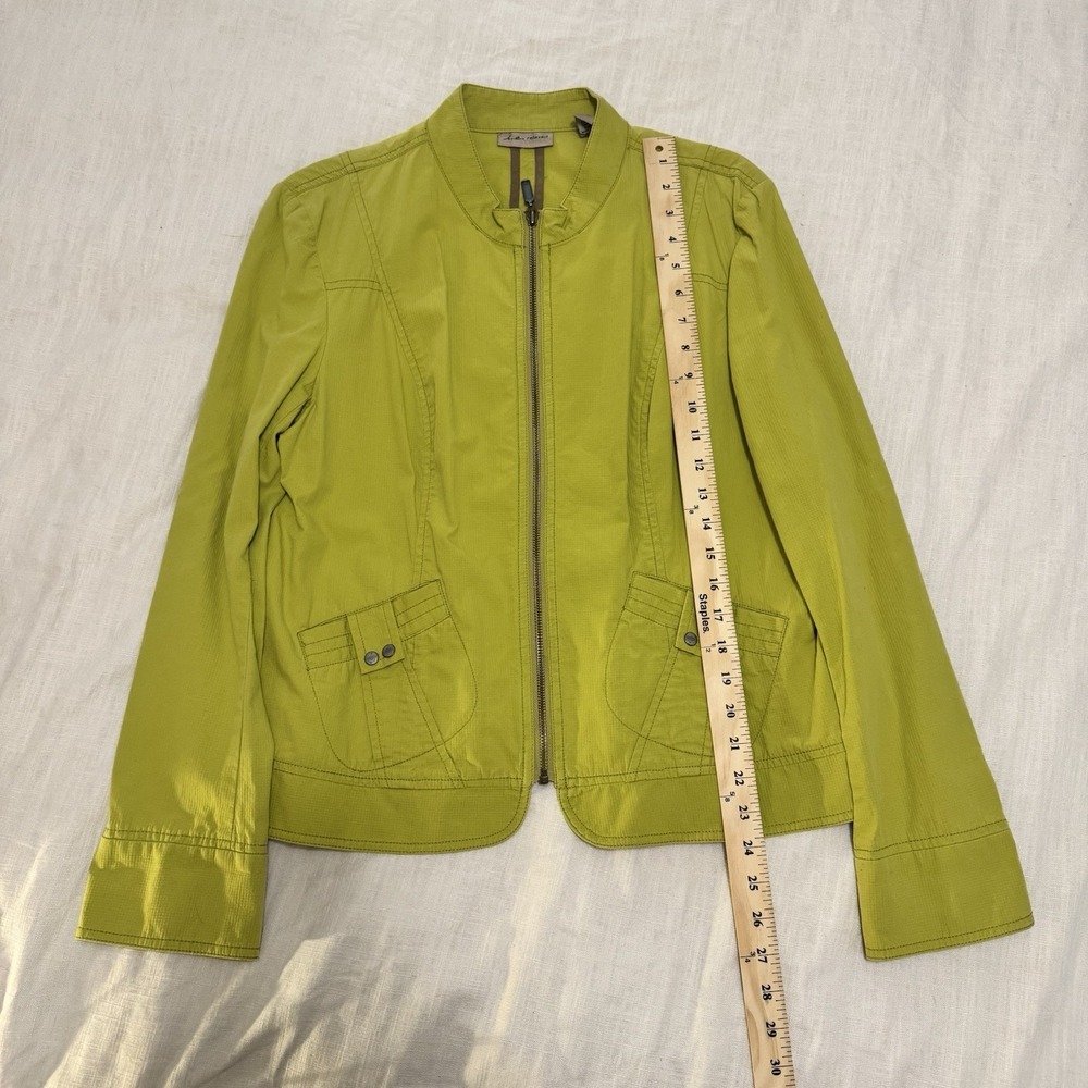 i.e. Relaxed Womens Vintage Jacket Green Buckle Pocket Cotton XL Y2K Zip-Up Chic - Picture 2 of 4